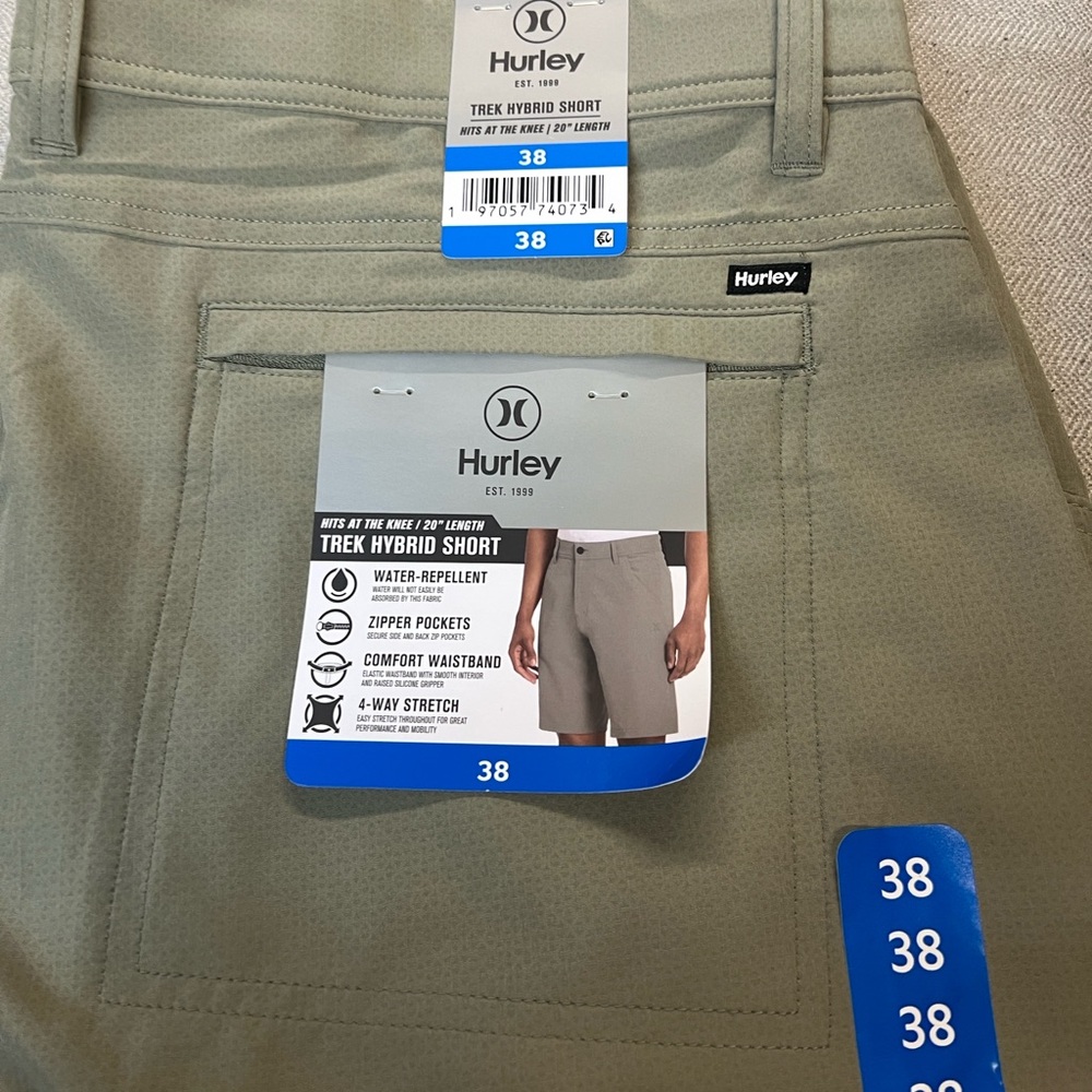 Men’s olive green light color shorts Hurley Trek Hybrid Shorts